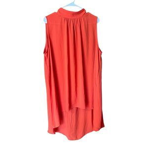 NWT NY & Co. Semisheer Orange Halter Neck Tie Chiffon Tunic Dress Size XL